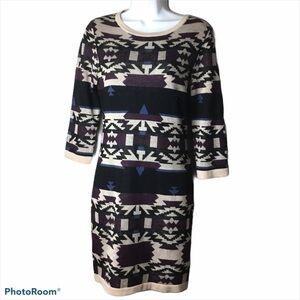 𝅺skies Are Blue Aztec Print Sweater Dress